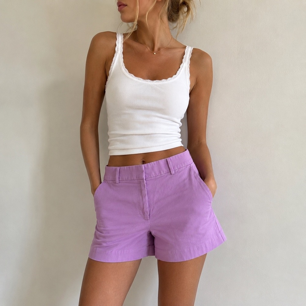 Loft Lilac Purple Riviera 4" Shorts Size 6 Preppy Pastel Coquette Coastal Summer
